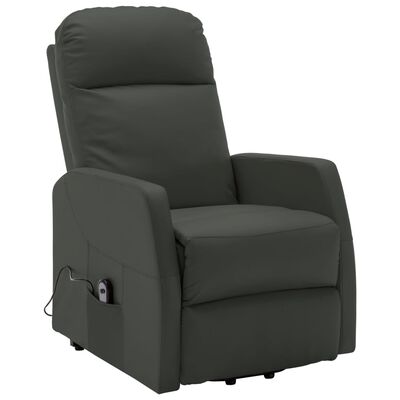 vidaXL paceļams krēsls, antracītpelēka mākslīgā āda
