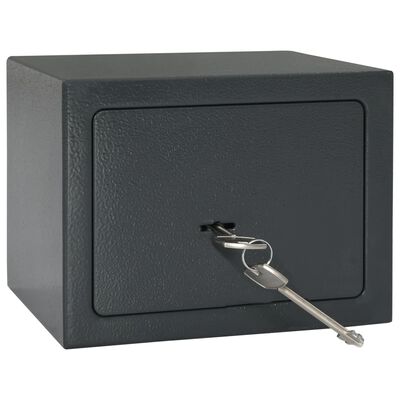 vidaXL seifs ar mehānisko slēdzeni, 23x17x17 cm, tumši pelēks tērauds