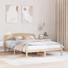 vidaXL Gultas rāmis Dabiska 150 x 200 cm Ciets priedes koks