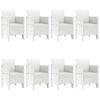 vidaXL Dārza ēdamgalds 9 pcs Balts Polt rattan