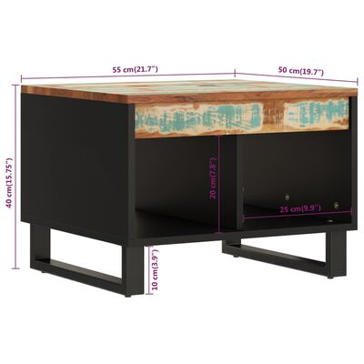 vidaXL kafijas galdiņš, 55x50x40 cm, pārstrādāts masīvkoks