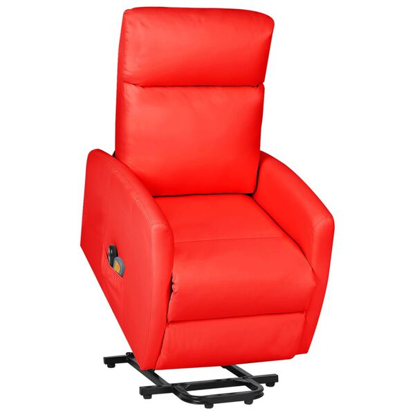 vidaXL masāžas krēsls, paceļams, sarkana mākslīgā āda