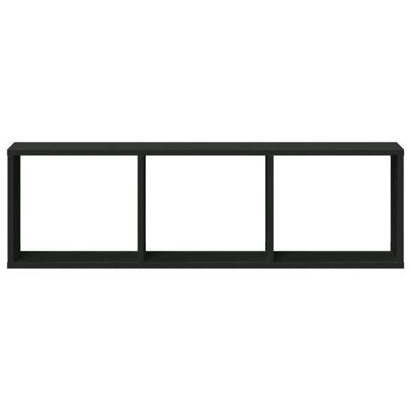 vidaXL sienas skapītis, 100x16x30 cm, melns, inženierijas koks