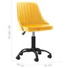 vidaXL grozāms virtuves krēsls, dzeltens samts
