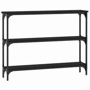 vidaXL konsoles galdiņ&scaron;, melns, 100x22,5x75 cm, inženierijas koks