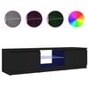 vidaXL TV skapītis ar LED lampiņām, melns, 140x40x36 cm