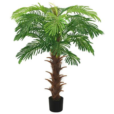 vidaXL mākslīgā cikas palma ar podiņu, 140 cm, zaļa