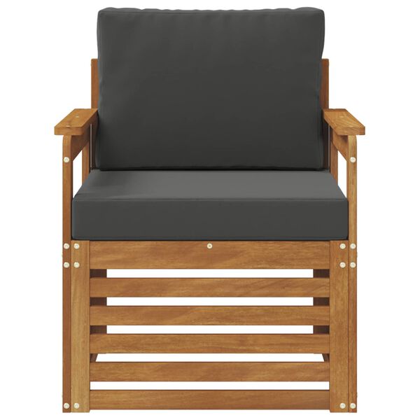 vidaXL Āra dīvānu komplekts ar spilvenu Dabiska 71 x 63 x 73 cm