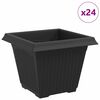 vidaXL Kvadrātveida Ziedu Pods 24 pcs Melna 38 x 38 x 30 cm Plastmasa