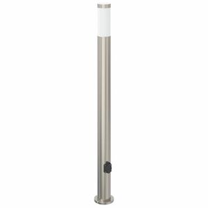 vidaXL stabveida gaismeklis ar kontaktligzdu, 110 cm, nerūsējo&scaron;ais tērauds, IP44