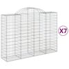 vidaXL arkveida gabiona grozi, 7 gb., 200x50x140/160cm, cinkota dzelzs
