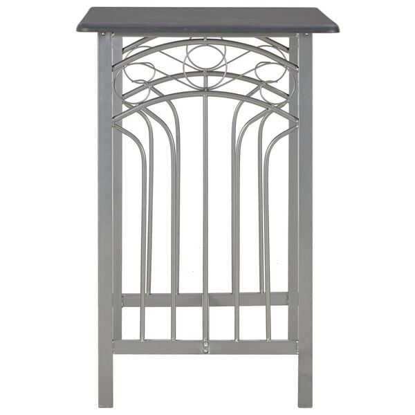 vidaXL trīsdaļīgs bāra mēbeļu komplekts, pelēks koks un tērauds