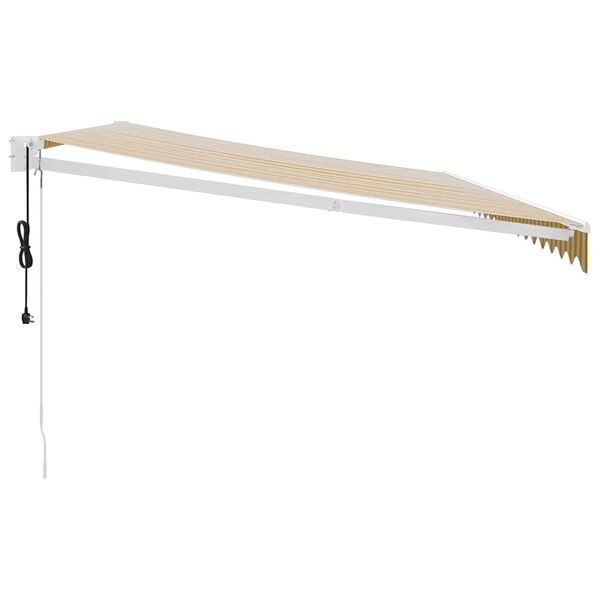 vidaXL izvelkama markīze, automātiska, dzeltena, balta, 5x3 m