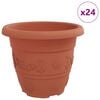 vidaXL Apaļais puķu pods 24 gab. Ķieģeļu sarkans &Oslash; 22 x 18 cm
