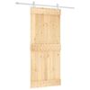 vidaXL Slīdo&scaron;ās durvis Dabisks un balts 90 x 210 cm Cieta priedes koks
