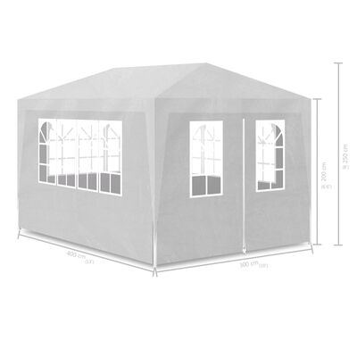 vidaXL svinību telts, 3x4 m, balta