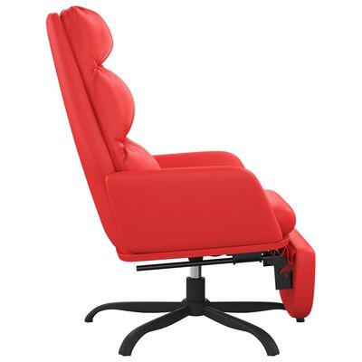 vidaXL atpūtas krēsls ar kāju balstu, sarkana mākslīgā āda