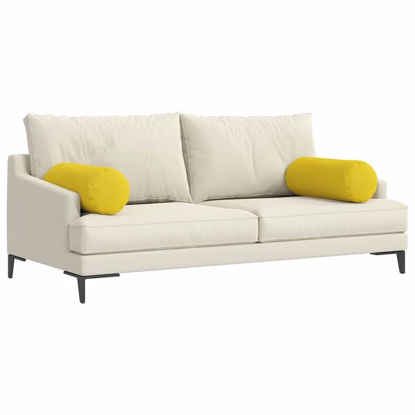 vidaXL Spilveni 2 pcs Gaiši dzeltena Ø 25 x 70 cm audums