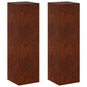 vidaXL Augu statīvs 2 pcs Rūsa 30 x 30 x 100 cm Novecināts tērauds