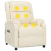 vidaXL masāžas krēsls, paceļams, krēmkrāsas mākslīgā āda