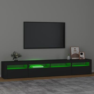 vidaXL TV skapītis ar LED apgaismojumu, melns, 240x35x40 cm