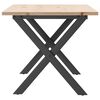 vidaXL kafijas galdiņš, X-rāmis, 100x50x45 cm, priedes koks, tērauds