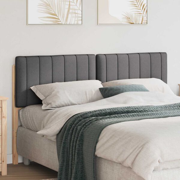 vidaXL Mīkstināts gultas galvgalis Brūna un Tum&scaron;i Pelēka 150 cm