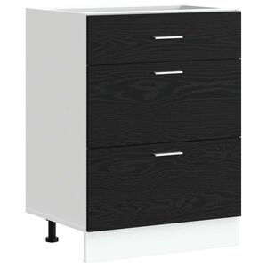 vidaXL Virtuves pamatstāvs Melns ozolkoks 60 x 46 x 81,5 cm