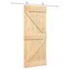 vidaXL Slīdo&scaron;ās durvis 85 x 210 cm Cieta priedes koks (neapstrādāts)