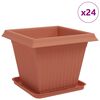 vidaXL Augu podi 24 pcs Ķieģeļu sarkans 38 x 38 x 30 cm Plastmasa