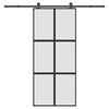 vidaXL bīdāmās durvis ar aparatūras komplektu 90x205 cm rūdīts stikls