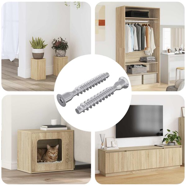 vidaXL Stiprinājumu skrūves 2 pcs Sudraba &Oslash;7 x 50 mm Metāls