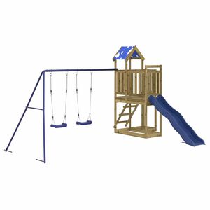 vidaXL āra rotaļu laukums, impregnēts priedes koks