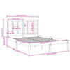 vidaXL gultas rāmis, masīvkoks, 120x190 cm, divvietīgs