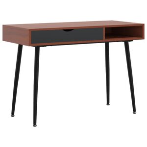 vidaXL datorgalds ar atvilktni, brūns, 110x50x75 cm, inženierijas koks