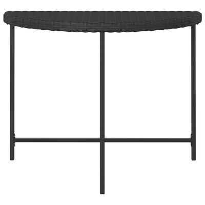 vidaXL dārza galds, 100x50x75 cm, melns, PE rotangpalma