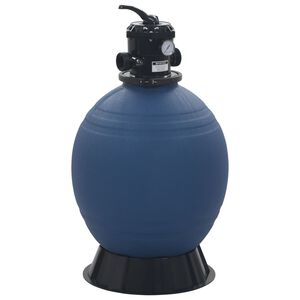 vidaXL baseina smil&scaron;u filtrs ar 6 pozīciju vārstu, 560 mm, zils