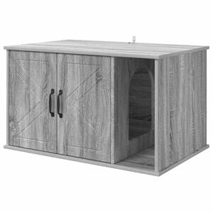vidaXL Kaķu māja Pelēks Sonoma 85 x 55 x 50,5 cm Inženierijas koks