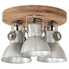 vidaXL griestu lampa, industriāls dizains, sudrabaina, 42x27 cm, E27