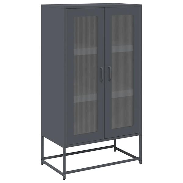 vidaXL Highboard Antracīts 68x39x123 cm Tērauds