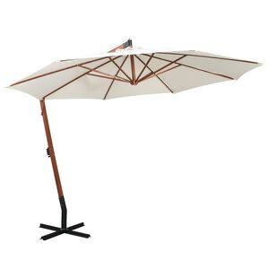 vidaXL saulessargs, iekarams, 350 cm, koka kāts, balts