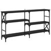 vidaXL Konsoles galds ar plauktu Melns ozolkoks 150 x 29 x 76,5 cm