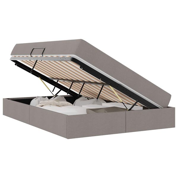 vidaXL Gulta ar uzglabā&scaron;anas vietu un matraci Pelēkbrūna 140 x 200 cm