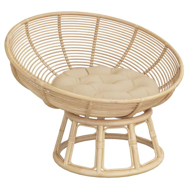 vidaXL krēslu spilvens, apaļ&scaron;, &Oslash; 60 x11 cm, oksforda audums, bē&scaron;s