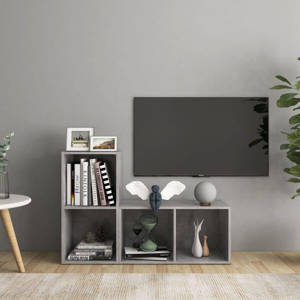 vidaXL TV plaukti, 2 gab. betona pelēki 72x35x36,5cm inženierijas koks