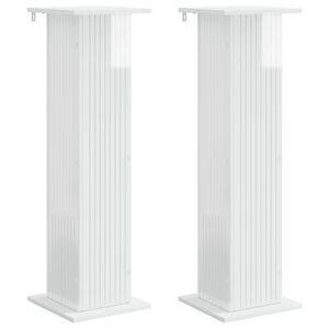 vidaXL Augu statīvs 2 pcs Spīdīgi balts 30,5 x 30 x 100,5 cm