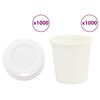 vidaXL papīra kafijas krūzes ar vākiem 1000 gab. 4 unces 100 ml