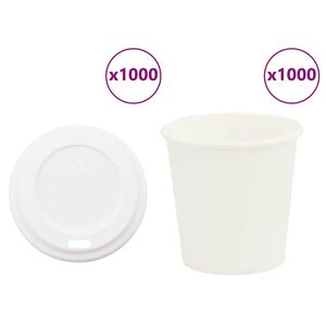 vidaXL papīra kafijas krūzes ar vākiem 1000 gab. 4 unces 100 ml
