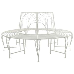 vidaXL Koku sols 8 -vietīgs &Oslash; 160 x 89 cm steel Antīka balta Apaļ&scaron;