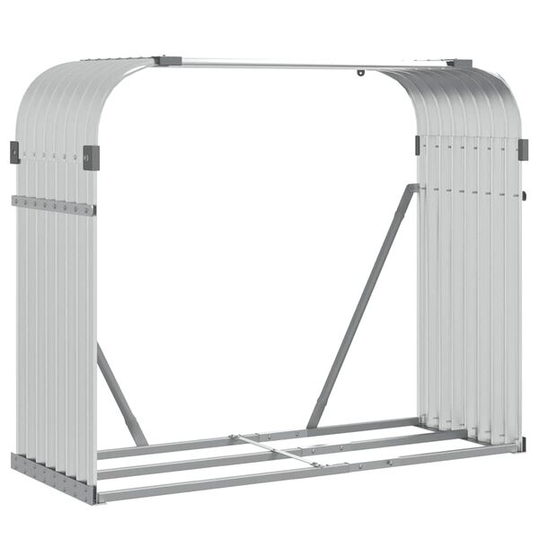 vidaXL malkas statīvs, sudraba krāsa, 120x45x100 cm, cinkots tērauds